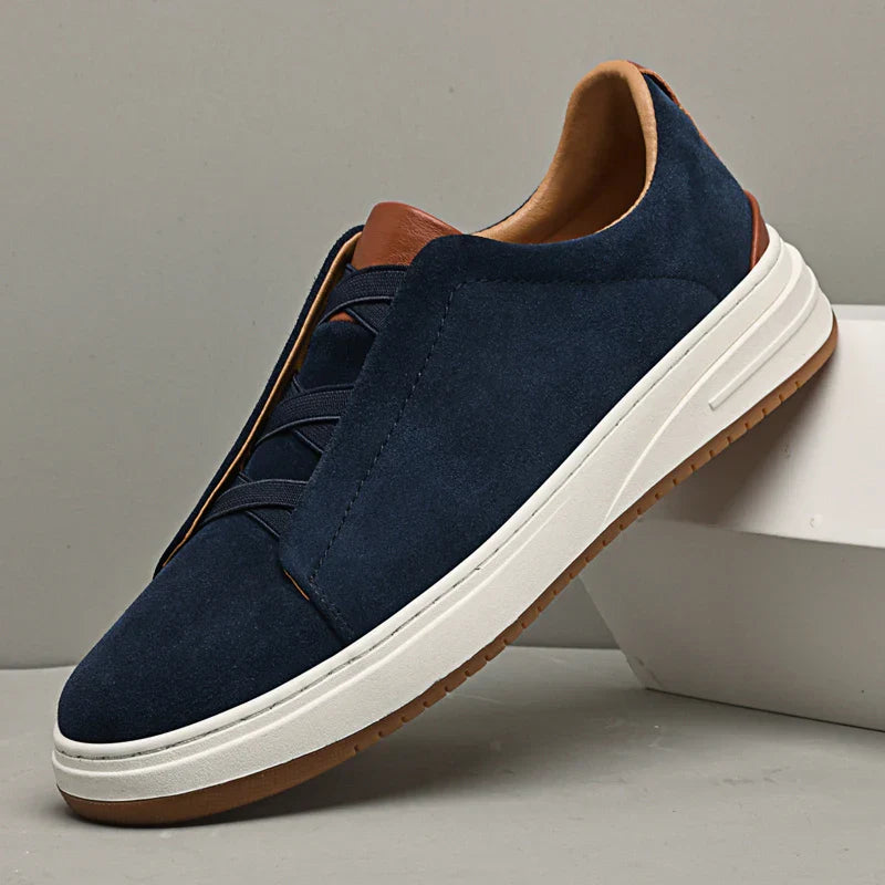 Men's TrendAura Rhenard low-profile suede sneakers with cushioned insole in classic neutral tone