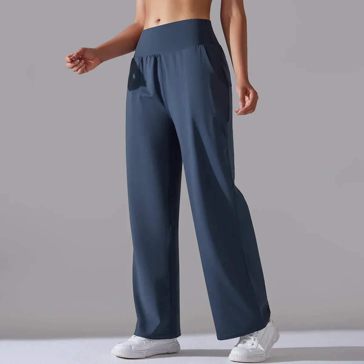 Women's wide-leg leggings silky smooth breathable fabric elegant drape active comfort fit