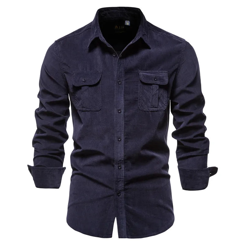Men's winter utility shirt in rugged long sleeve style with multiple functional pockets for outdoor wear