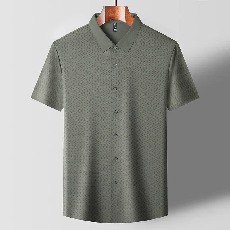 Men's Asmont striped dress shirt lightweight breathable fabric versatile work casual polished fit