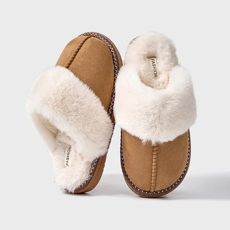 Women's cozy fuzzy winter slippers plush lining non-slip sole for everyday home comfort