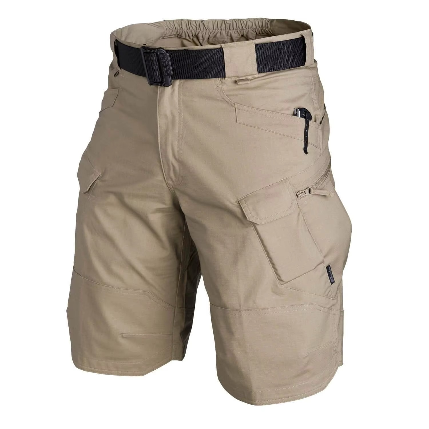 Men's camo tactical cargo shorts waterproof quick-dry breathable fabric multi-pocket outdoor adventure