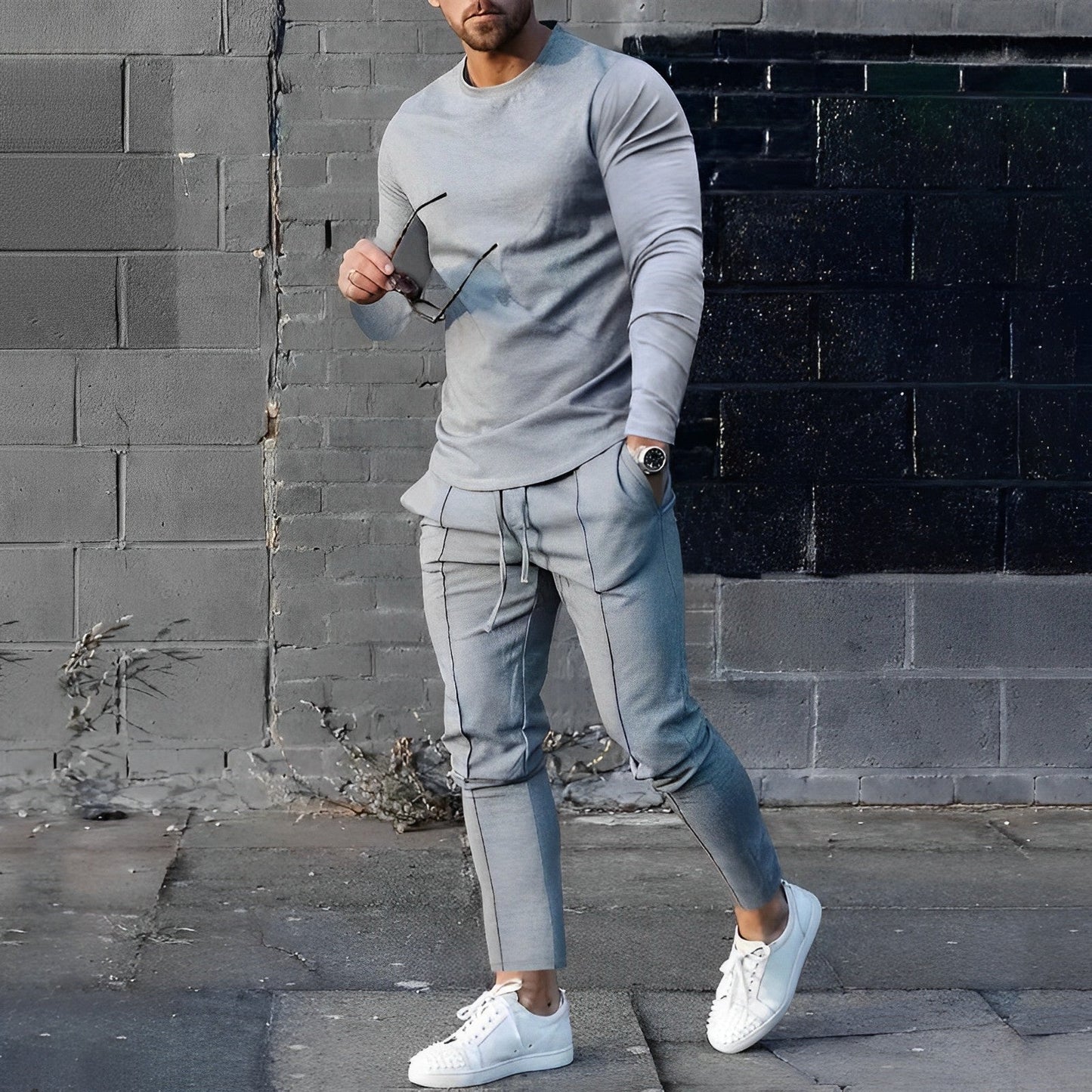 Men's winter shirt set tailored relaxed fit navy blue coordinated ensemble day-to-night versatile