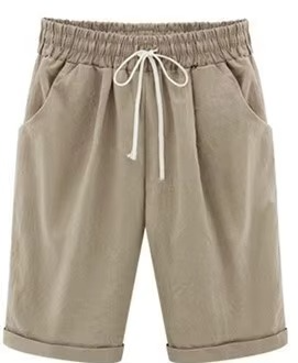 Women's high waist harem capri pants relaxed fit breathable cotton-poly blend all-season style