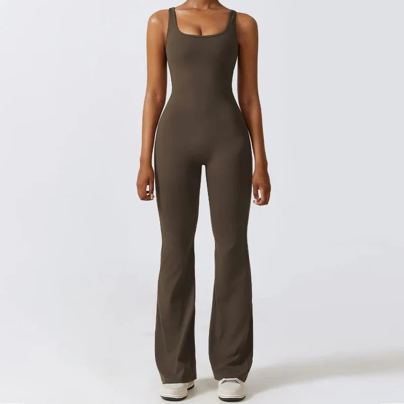 Women's black seamless training jumpsuit sculpted compression fit for high-intensity workouts