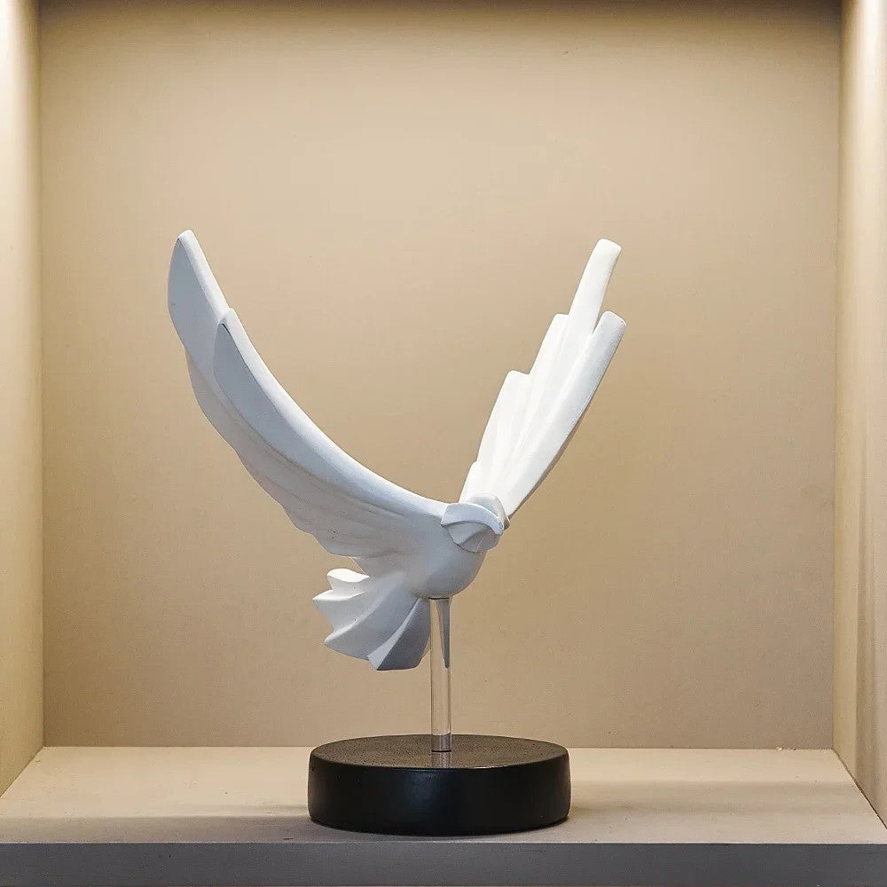 Gold metal eagle figurine sculptural accent modern home decor striking focal point brilliant finish