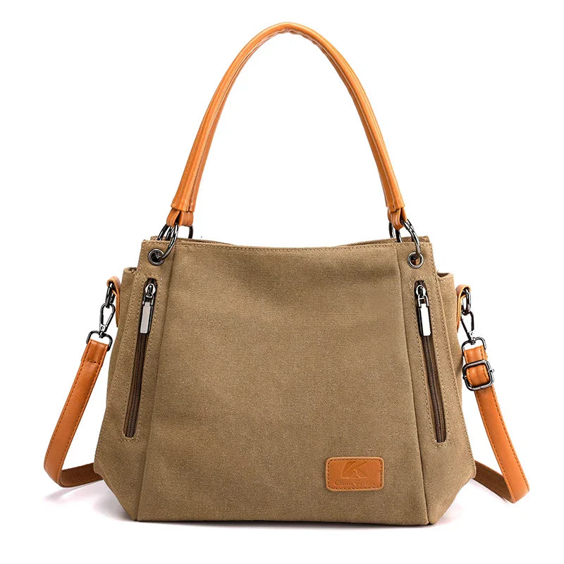 Urbann-Vibe Veyora women's canvas tote bag minimalist style spacious interior zipper closure