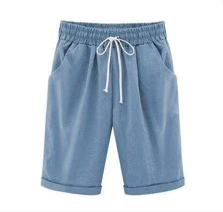 Women's high waist harem capri pants relaxed fit breathable cotton blend all-season everyday style