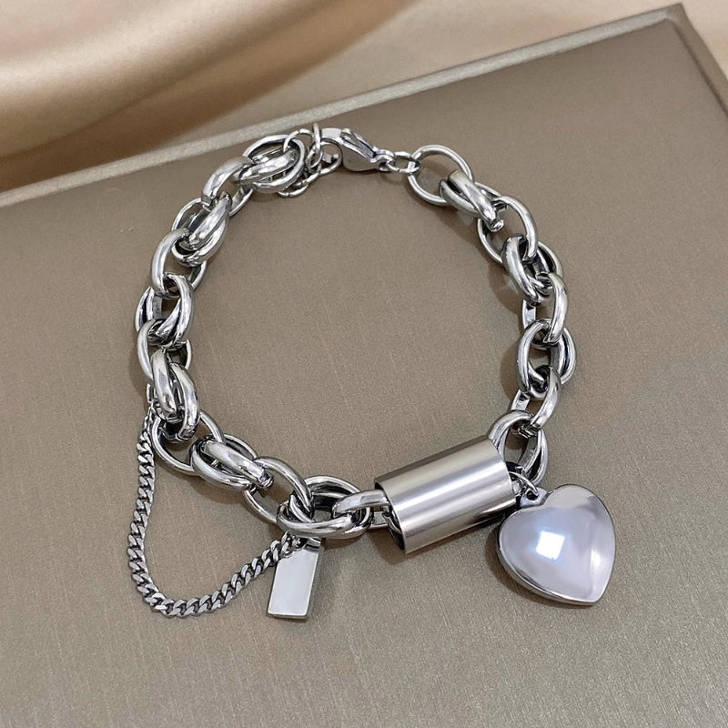 Livia twisted chain heart bracelet gold silver plated adjustable dainty women jewelry