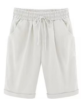 Women's high waist harem capri pants relaxed fit breathable cotton blend all-season casual style