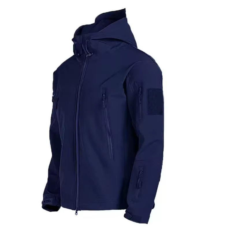 Men's softshell waterproof fleece hiking jacket windproof rain-resistant outdoor adventure layer