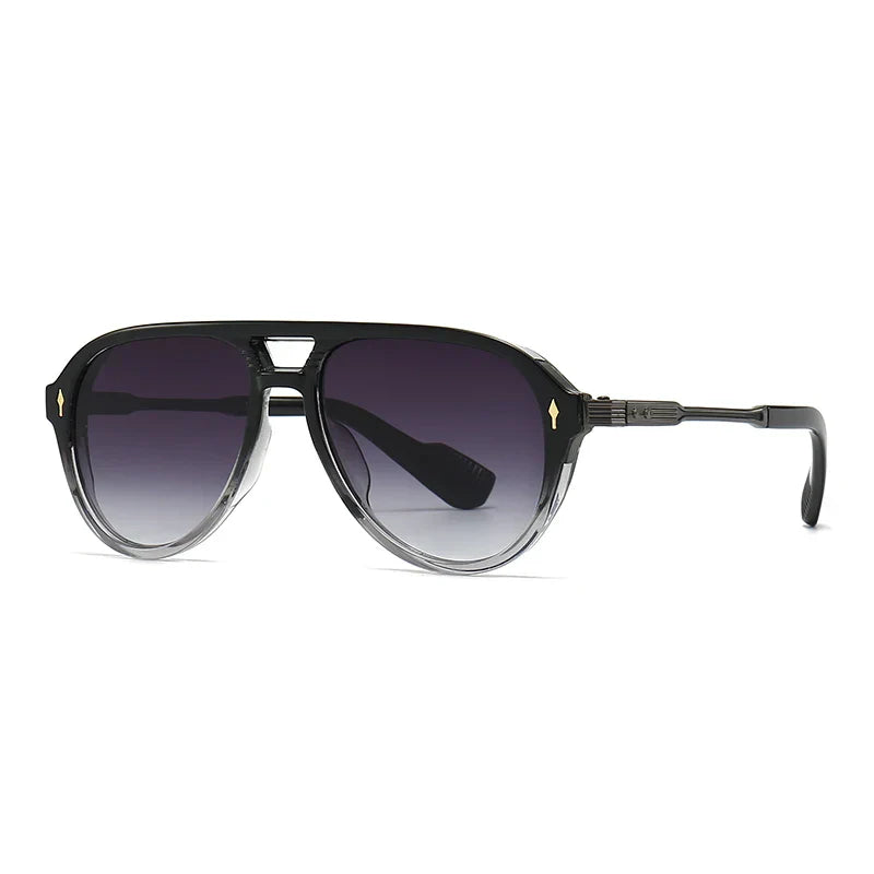 Jade green oversized retro aviator sunglasses with sculpted brow bar and bold 70s-inspired silhouette