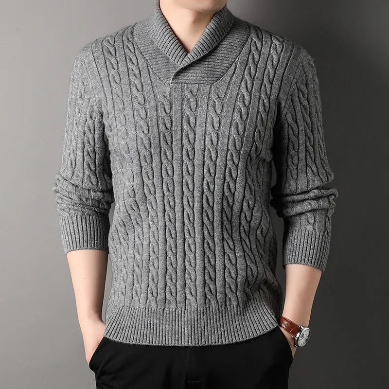 Ylan unisex slim fit ribbed cashmere sweater in neutral tone, luxury warmth with polished everyday style