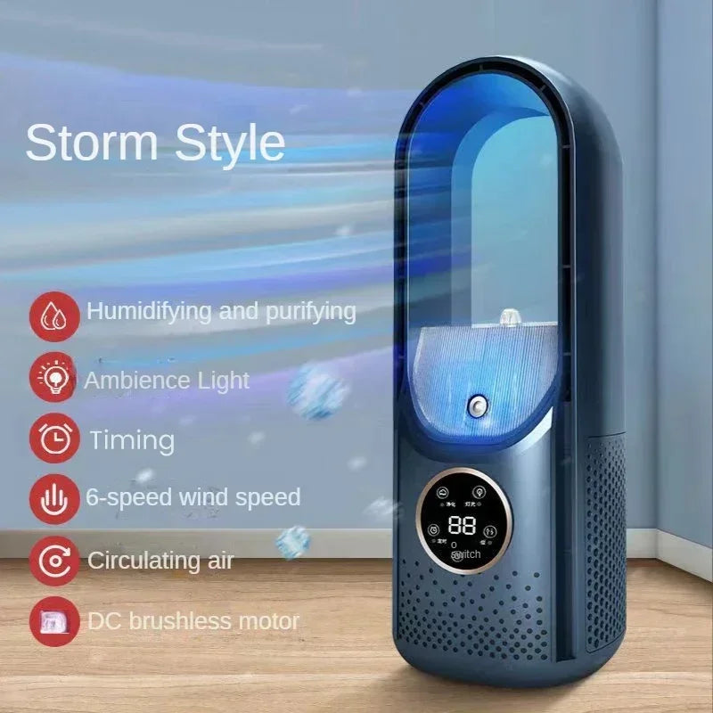 CoolMist bladeless 3-in-1 fan air purifier UV ionizer quiet desktop home office white