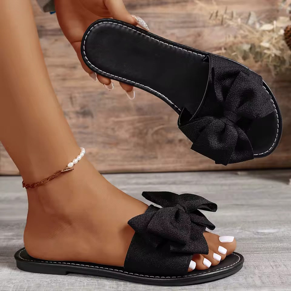 Colorful women's bow-tie ballet flats with soft padded insoles and durable rubber outsole