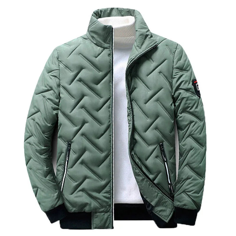 Men's quilted jacket lightweight comfort fit versatile wear with distinctive textured silhouette