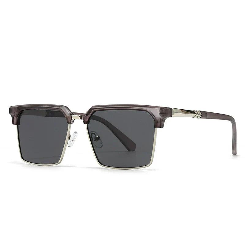 Unisex square frame retro gradient sunglasses UV400 bold vintage street-style tinted lenses