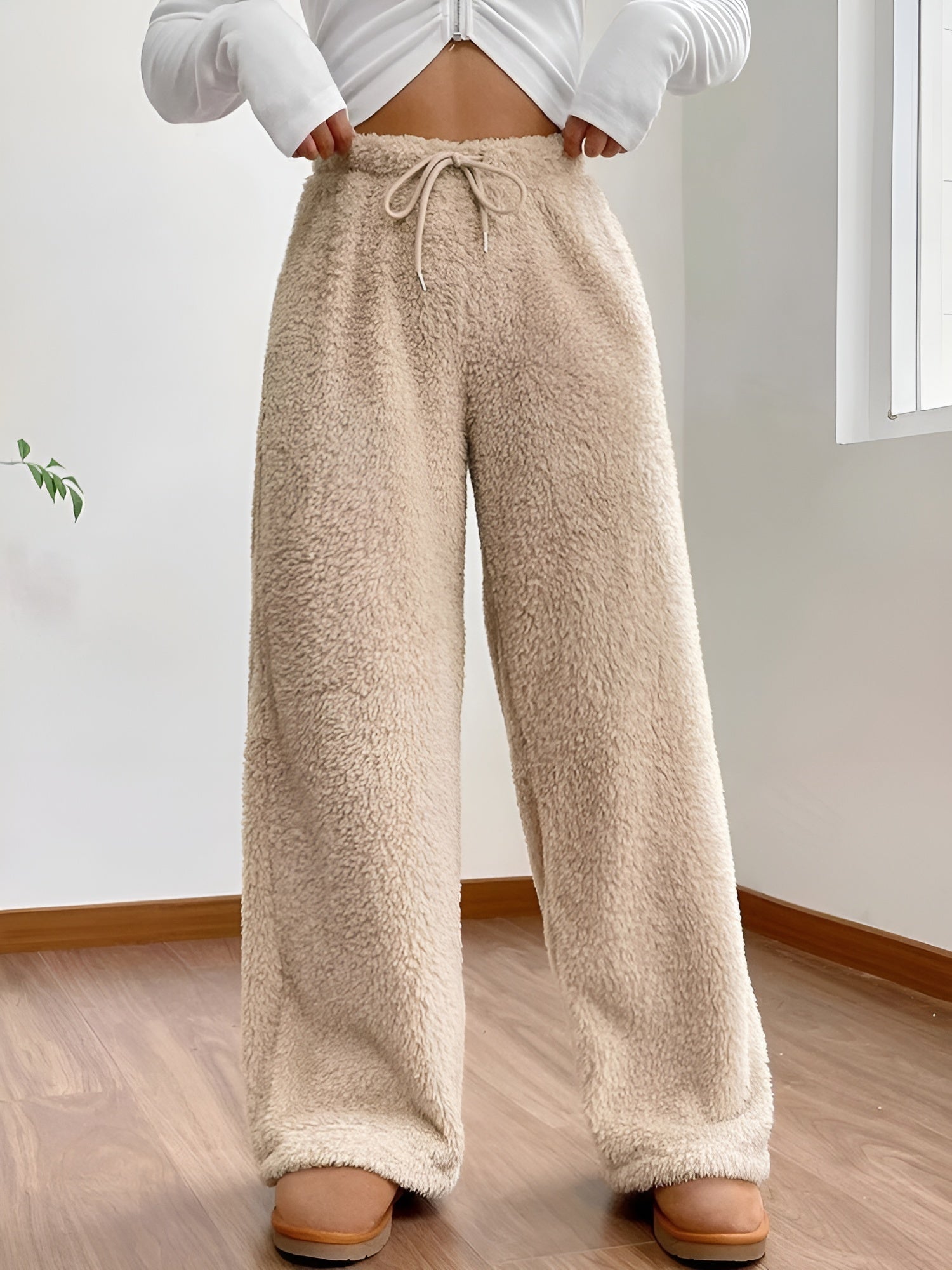 Women's Brooklyn loose fit winter lounge pants soft fabric cozy wide-leg silhouette for home relaxation