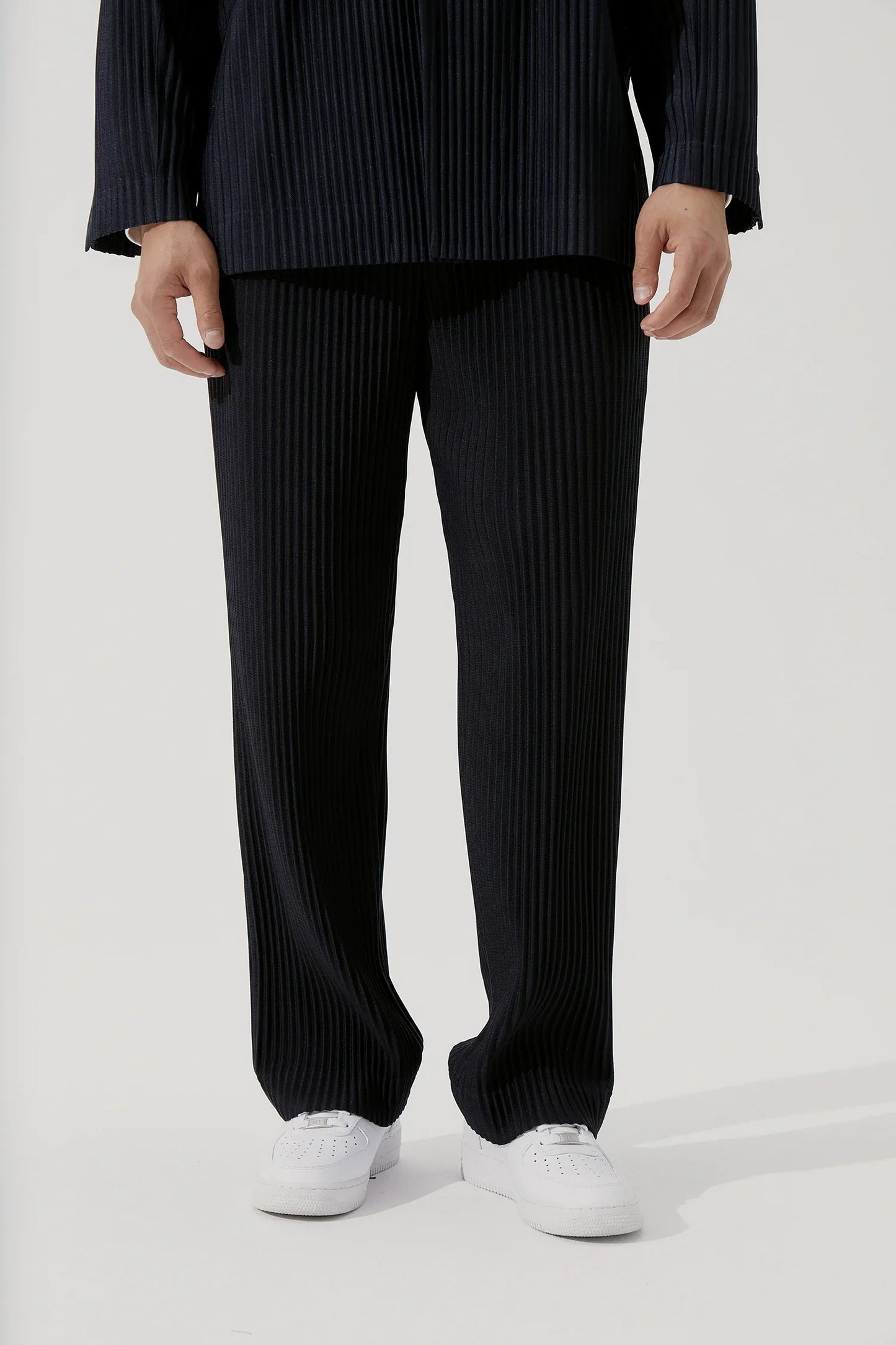 Exodus black corduroy-inspired lounge pants with elastic waist, silky-soft ribbed texture streetwear style