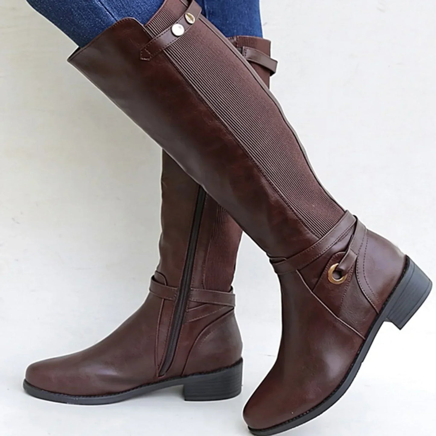 Hannah women's brown premium orthopedic leather boots with supportive sole and refined modern silhouette