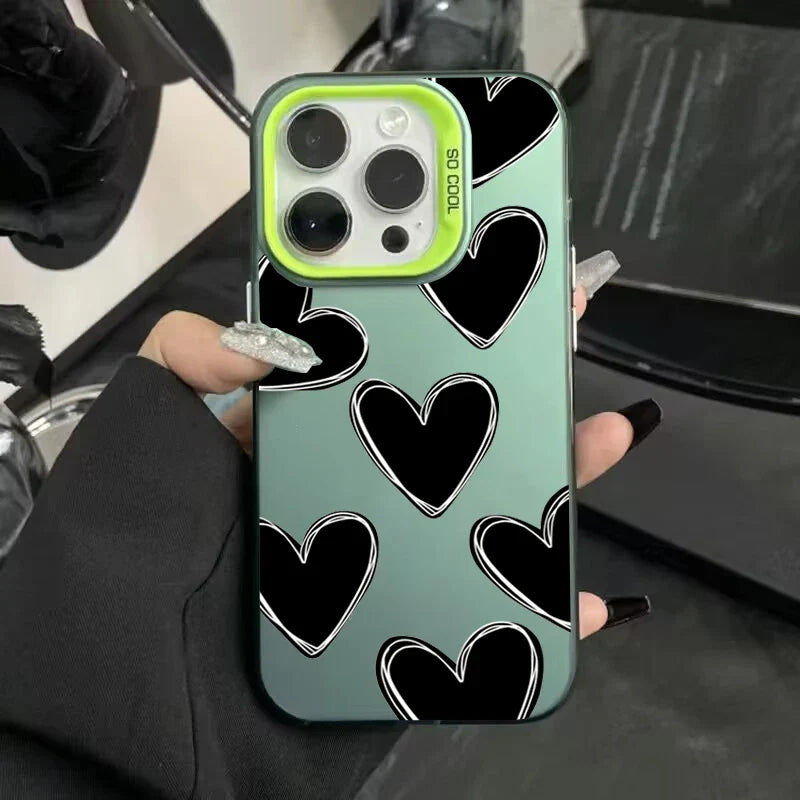 Chroma Love iPhone case electroplated silver finish shockproof rugged protection IMD tech design