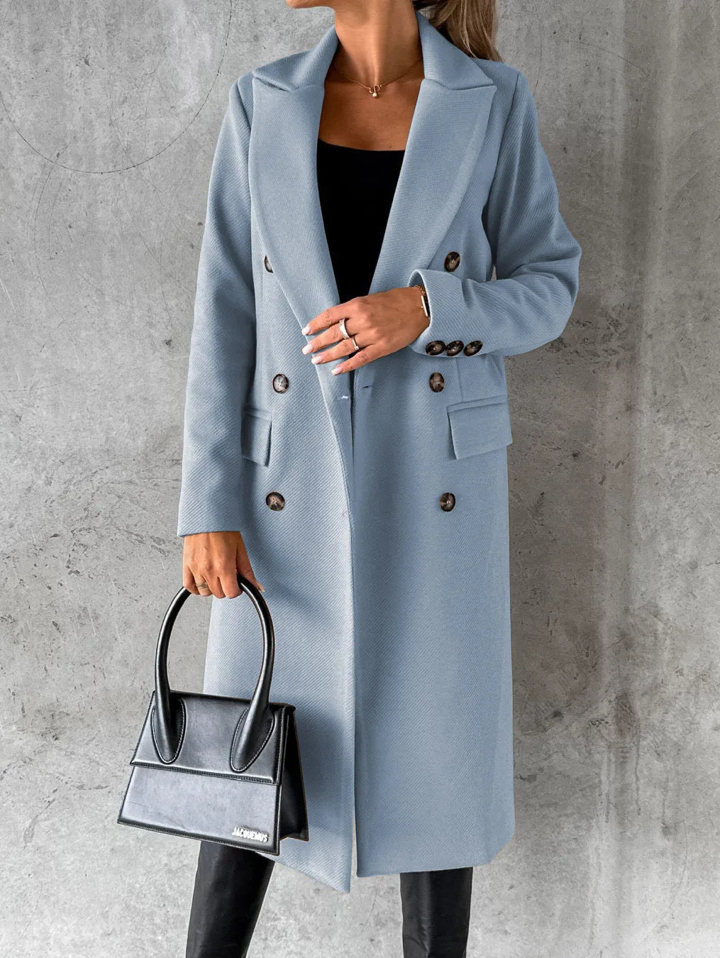 Women's camel A-line cashmere blend coat Elise Autumn Elegance with tailored silhouette