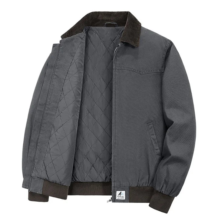 Barrington navy corduroy work jacket quilted insulated lining sporty fit breathable cotton