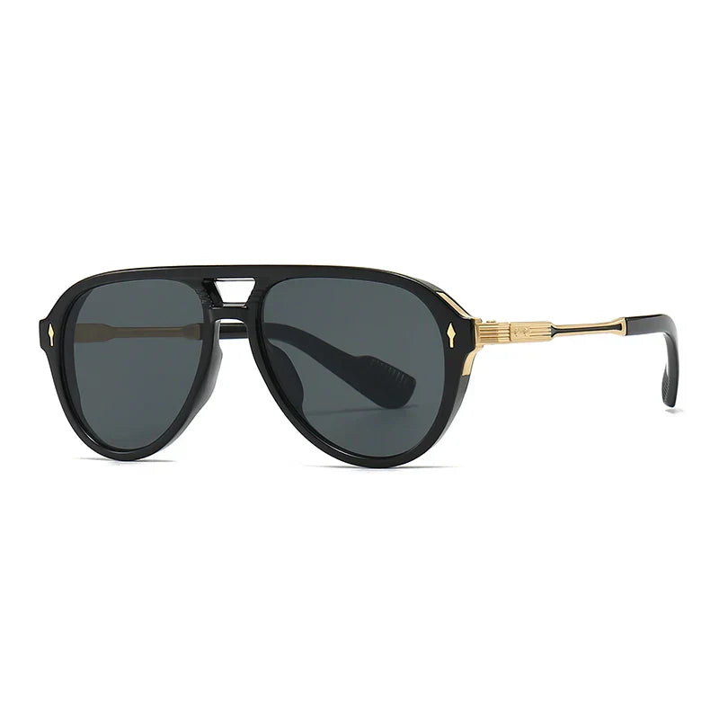 Jade retro aviator sunglasses oversized 70s-inspired silhouette with sculpted brow bar