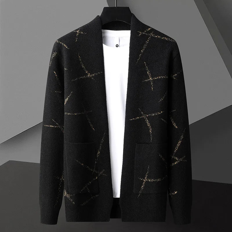 Solid-color professional cardigan refined slim silhouette with discreet hidden pockets for business casual