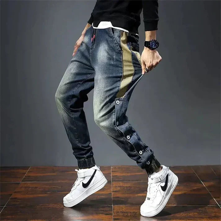 Sorren men's blue denim trousers comfortable modern fit durable easy-care everyday style