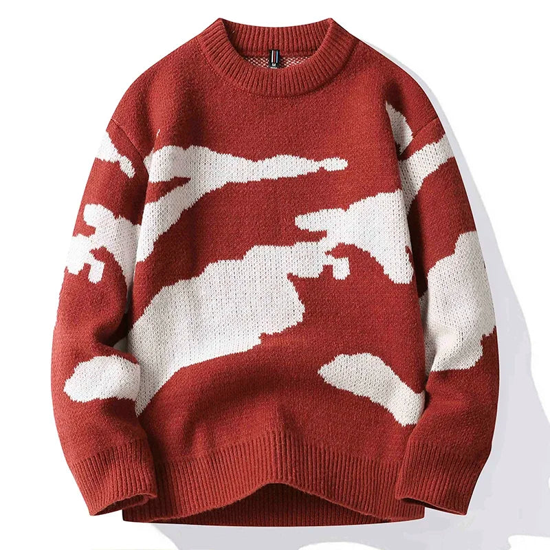 Nimbus long-sleeve knit sweater soft cloud pattern breathable premium casual layering piece