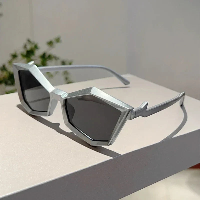 HexaVision hexagonal sunglasses futuristic punk UV protection anti-glare edgy geometric frame