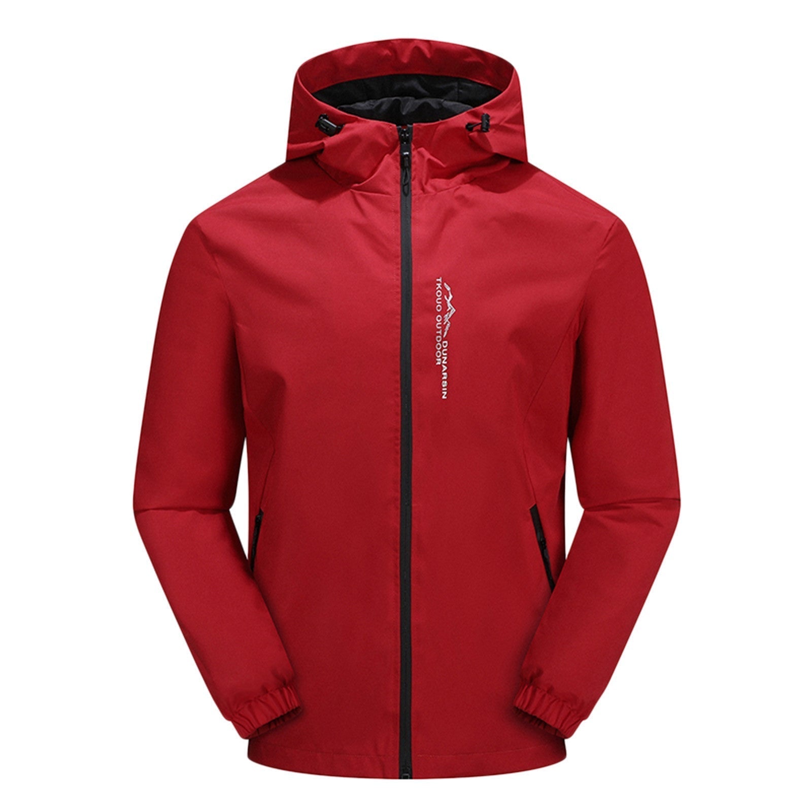 Men's dark softshell hooded jacket regular fit wind water resistant full-zip outdoor layer