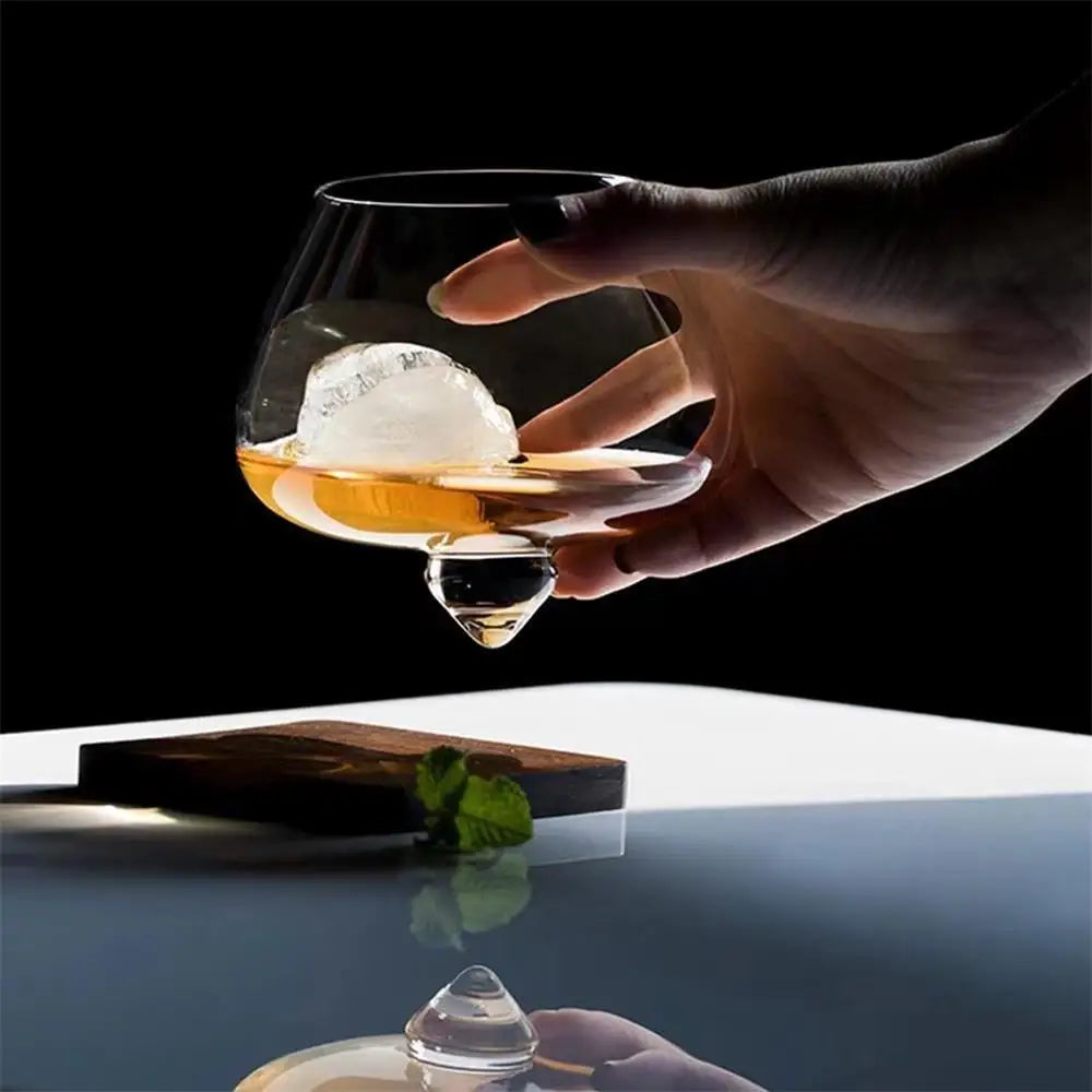 Dane whiskey glass rotating base 400ml swirling design for enhanced aromas and tasting experience