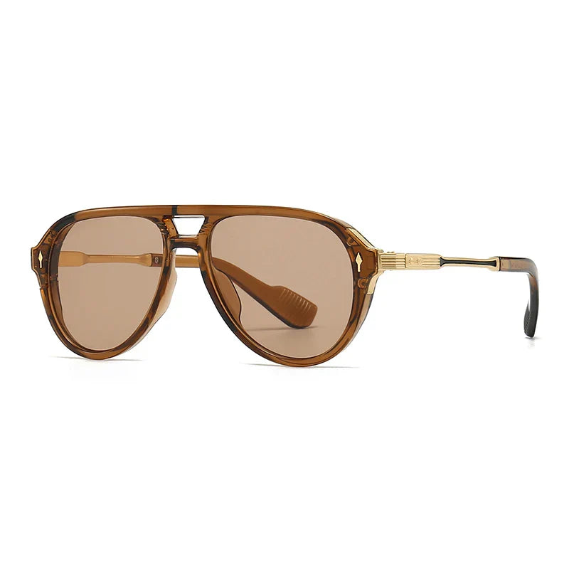 Jade retro aviator sunglasses oversized 70s-inspired silhouette with sculpted brow bar