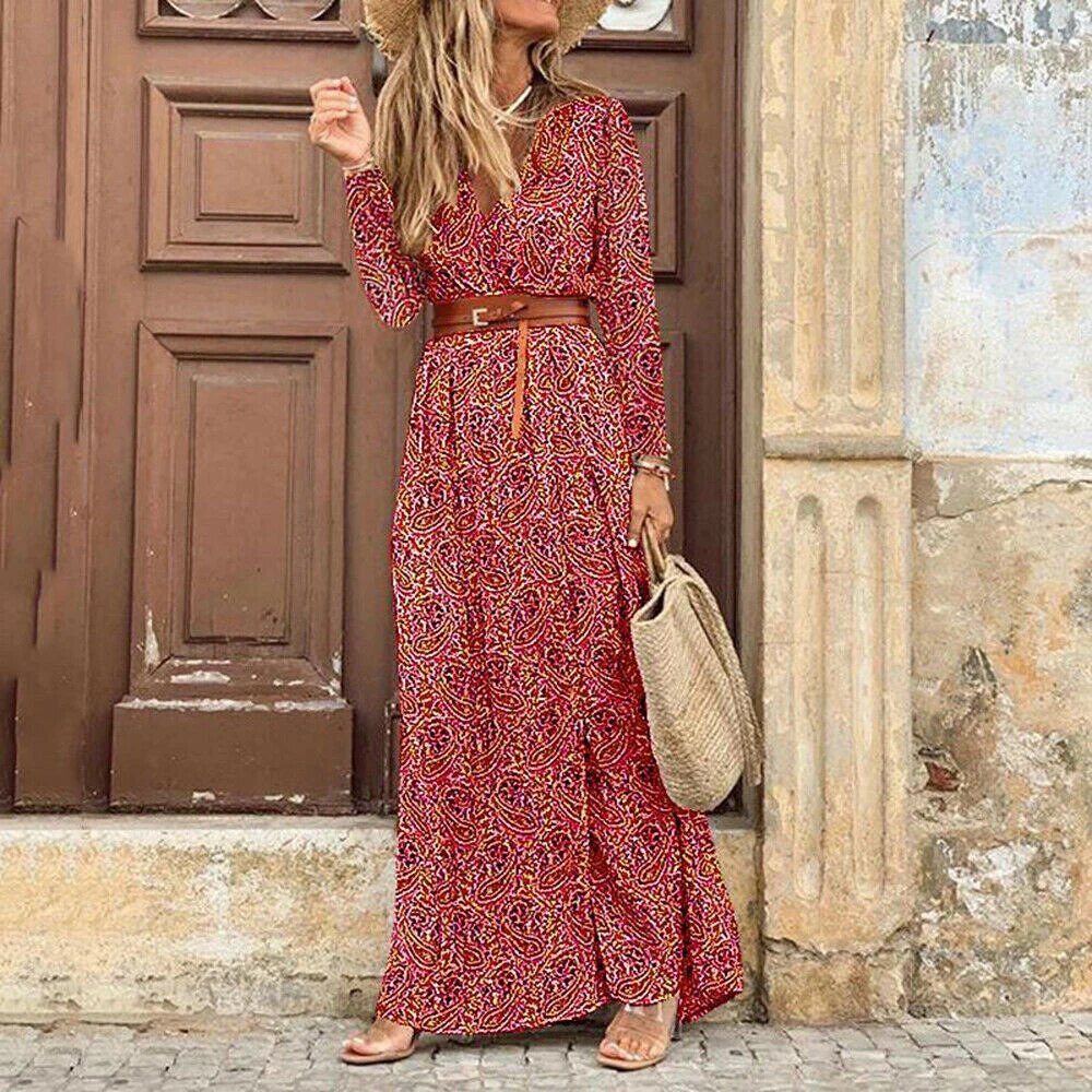 Carol bohemian long robe women handmade lightweight soft flowy maxi silhouette with artisan craftsmanship