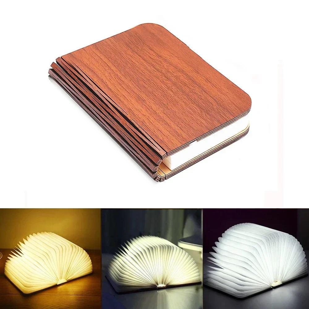 LumiFold foldable book-shaped table lamp warm soft light elegant literary design for cozy reading rooms
