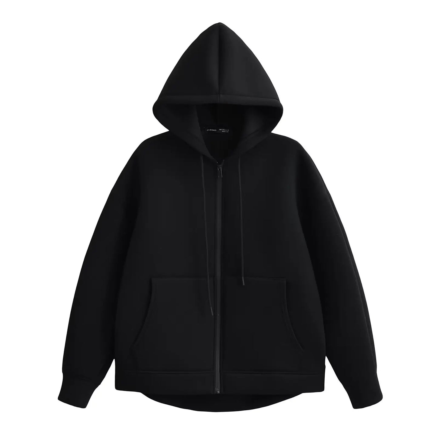 Women's winter zip-up hoodie in cozy fit with adjustable full-length zipper and sporty silhouette