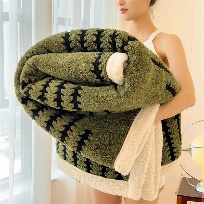Dual-sided sherpa flannel throw blanket soft plush white fleece cozy home lounging warmth