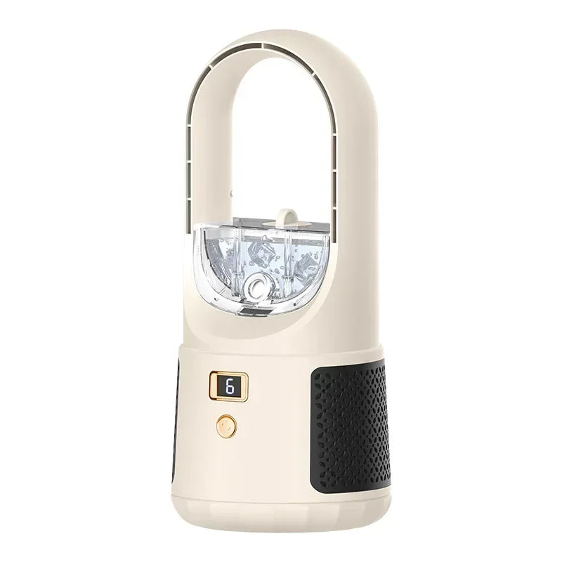 Bladeless USB desk fan rechargeable 2000mAh battery six-speed silent compact cooling bedroom office