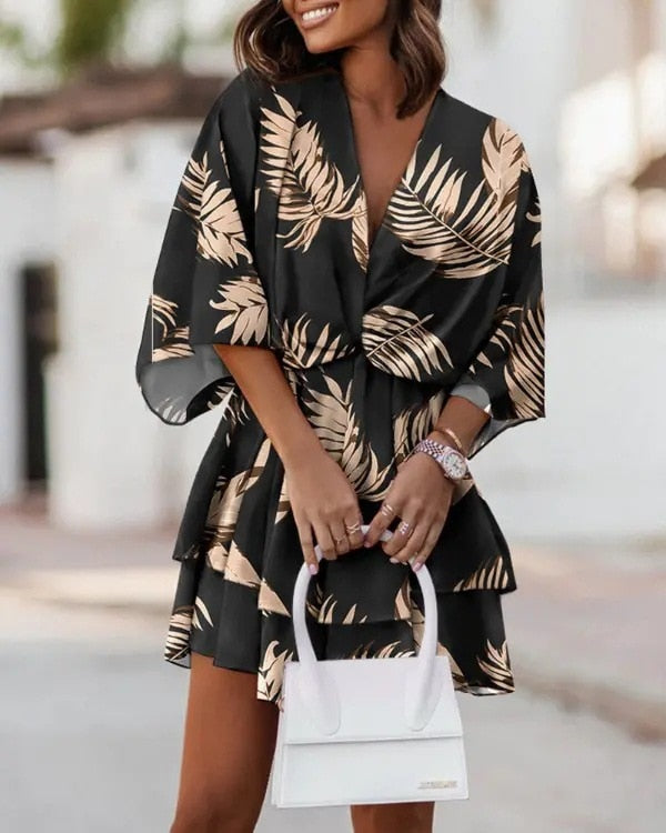 Lucia boho mini dress for women, airy floral silhouette with romantic detailing for beach and city