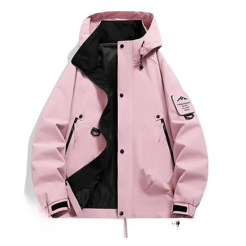Unisex half-zip hooded ski jacket in versatile cold-weather style with modern clean silhouette