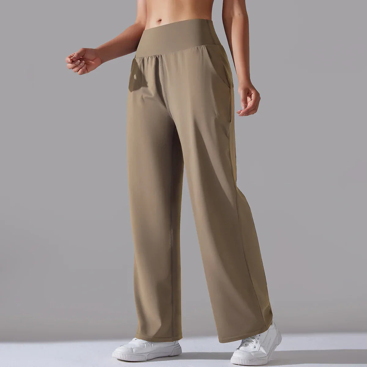 Women's wide-leg leggings silky smooth breathable fabric flowing silhouette active comfort