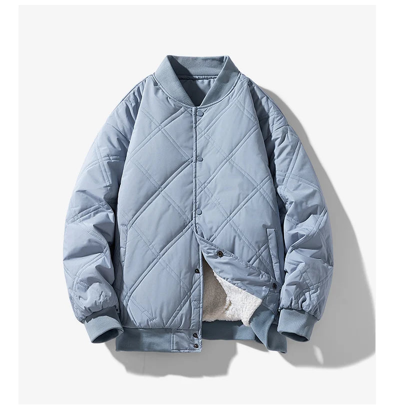 Men's TrendAura Arlo fleece-lined cotton padded winter jacket, structured classic silhouette
