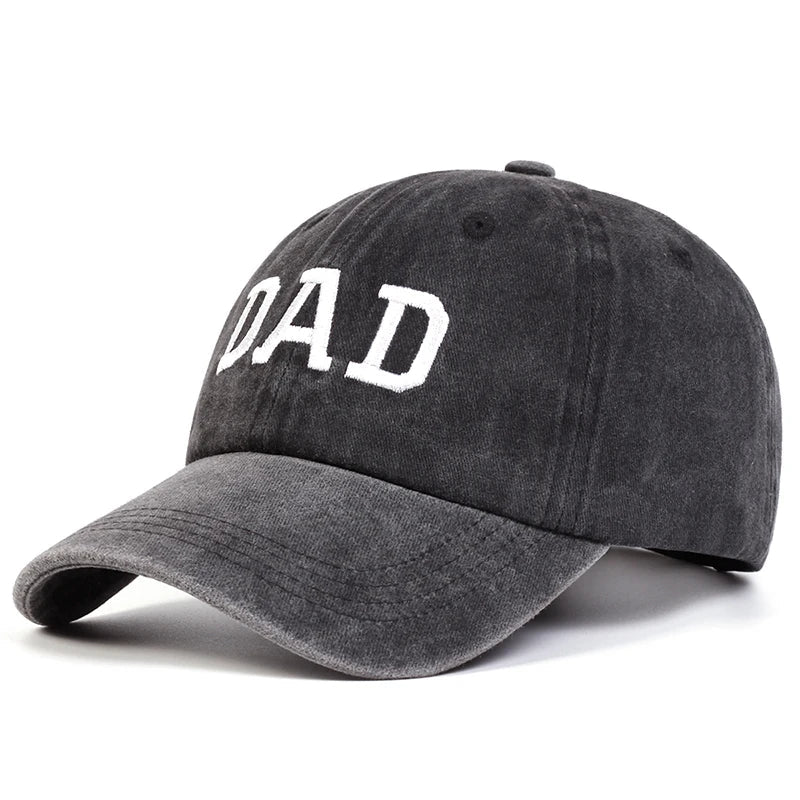 Stone washed mom dad baseball hat with embroidered message adjustable strap parents gift