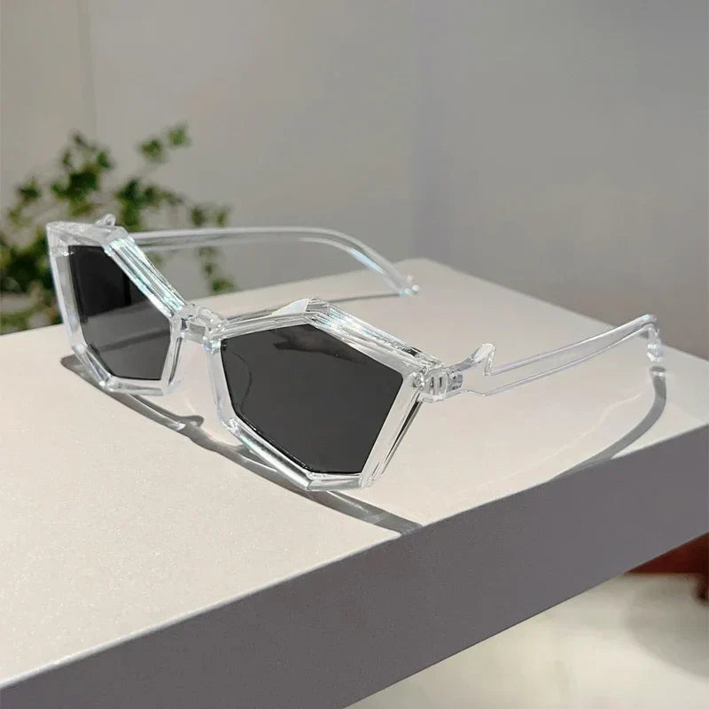 HexaVision hexagonal sunglasses futuristic punk style UV protection edgy geometric frame