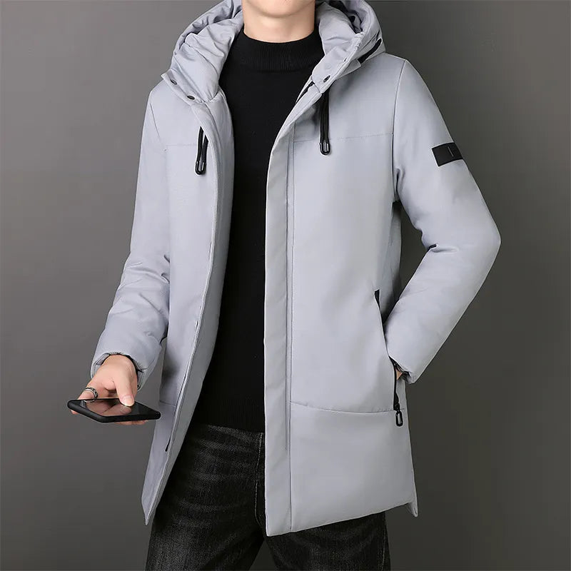 Black limited edition parka jacket duck down insulation tailored flattering fit cold weather