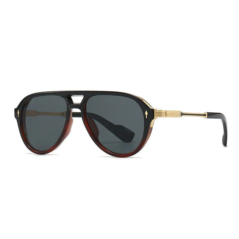 Jade green retro aviator sunglasses oversized 70s-inspired brow bar silhouette for sunny drives