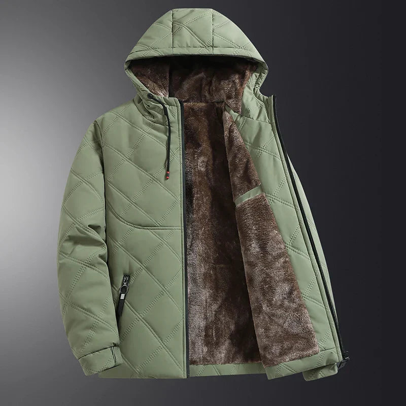 Freddie unisex quilted hooded jacket relaxed hip-length fit with fleece lining for casual wear