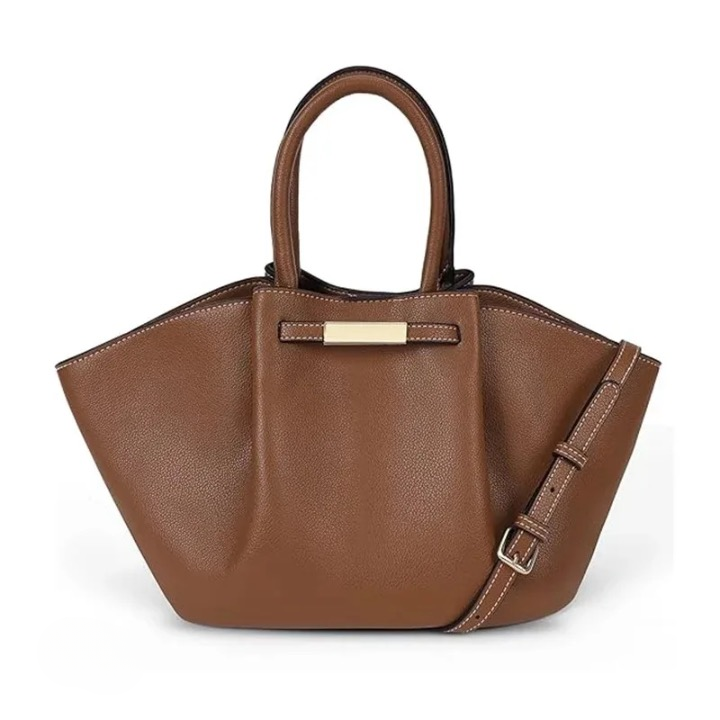 Women's black crossbody tote handbag elegant structured design with spacious interior and adjustable strap